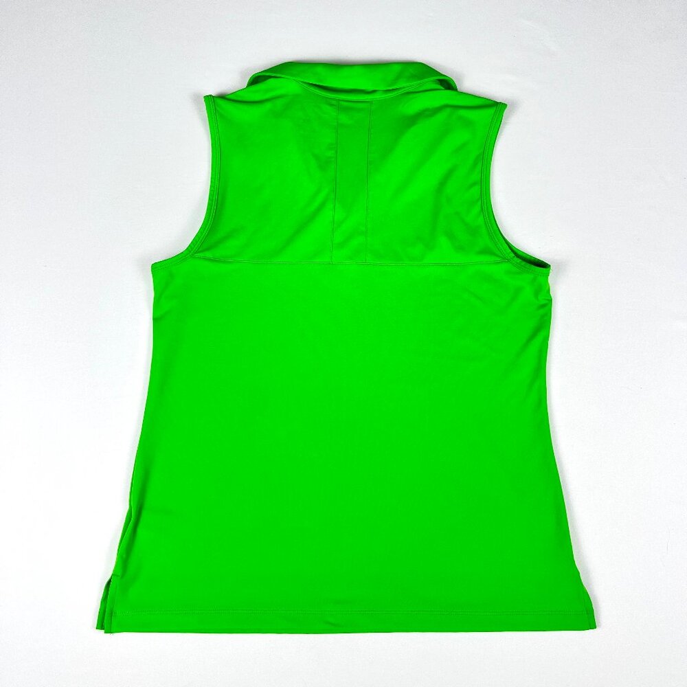 Lillie Green by Lilly Pulitzer Green Sleeveless Half Zip Polo Golf Top Size M - Picture 3 of 9